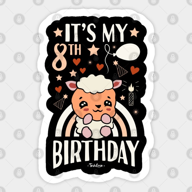 It's My 8th Birthday Pig Gifts Sticker by Tesszero